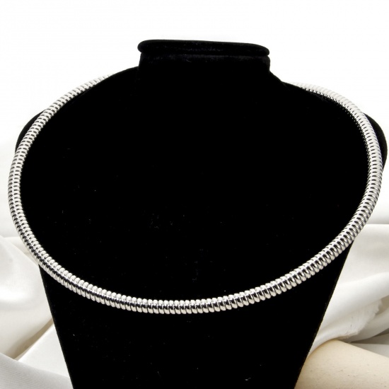 Picture of 304 Stainless Steel Collar Neck Ring Necklace For DIY Jewelry Making Spiral 51cm(20.1") long