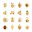 Immagine di 2 Pz Ottone Ciondoli Frutta Placcato Oro 18K 3D Multicolore Cubic Zirconiae