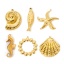Bild von Umweltfreundliche Vakuumbeschichtung 304 Edelstahl Ozean Schmuck Anhänger Seepferdchen 18K Echtgold plattiert Muschelschale 3D