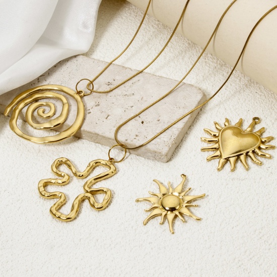 Picture of Eco-friendly Vacuum Plating 304 Stainless Steel Galaxy Pendants 18K Real Gold Plated Sun Moon
