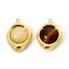Immagine di 1 Pz Placcatura Sottovuoto Ecologica 304 Acciaio Inossidabile Ciondoli Irregolare 18K Vero Oro Placcato Con Cabochon di Gemma Sintetica 20mm x 15mm