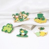 Image de 10 Pcs Pendentifs Fête de la St Patrick en Alliage de Zinc Doré Multicolore Émail