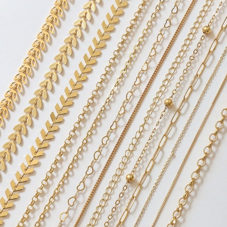 Brass Link Cable Chain For Handmade DIY Jewelry Making Findings 18K Gold Plated