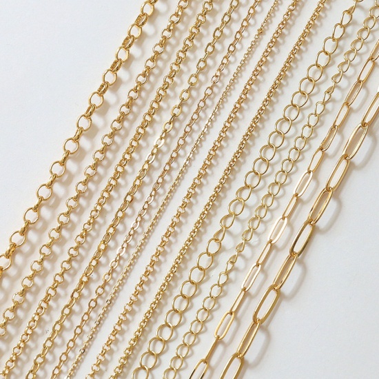 Picture of Brass Link Cable Chain For Handmade DIY Jewelry Making Findings 18K Gold Plated