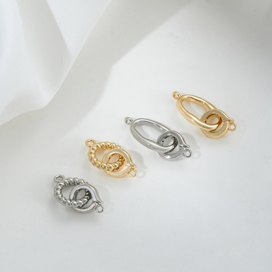 Picture of Eco-friendly Brass Connectors Clasp Circle Ring Real Gold Plated