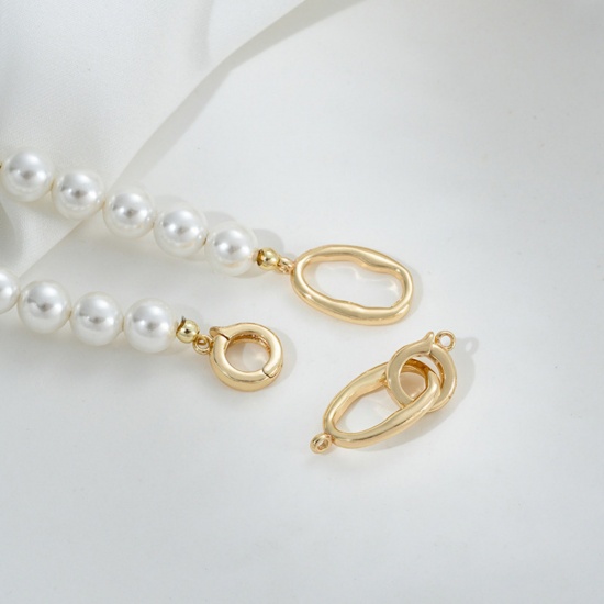 Picture of Eco-friendly Brass Connectors Clasp Circle Ring Real Gold Plated