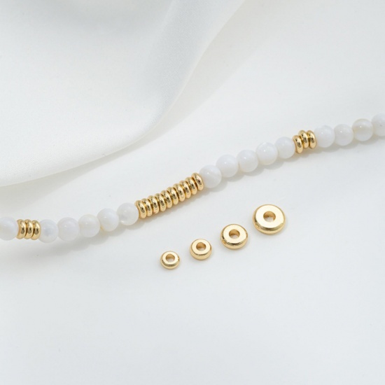 Image de 10 Pcs Perles d'Espacement Accessories pour DIY Fabrication de Bijoux de Bracelet en Laiton Respectueux de la Nature Multicolore Plat-Rond