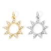 Picture of Eco-friendly Brass Galaxy Charms Real Gold Plated Sun Micro Pave Clear Cubic Zirconia 21mm x 16mm