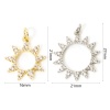 Picture of Eco-friendly Brass Galaxy Charms Real Gold Plated Sun Micro Pave Clear Cubic Zirconia 21mm x 16mm
