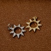 Picture of Eco-friendly Brass Galaxy Charms Real Gold Plated Sun Micro Pave Clear Cubic Zirconia 21mm x 16mm