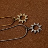Picture of Eco-friendly Brass Galaxy Charms Real Gold Plated Sun Micro Pave Clear Cubic Zirconia 21mm x 16mm