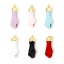Picture of Eco-friendly Brass Charms 18K Real Gold Plated Hand Sign Gesture Enamel 30mm x 9mm