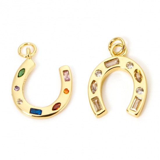 Picture of Eco-friendly Brass West Cowboy Charms 18K Real Gold Plated Luck Horseshoe