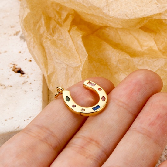 Picture of Eco-friendly Brass West Cowboy Charms 18K Real Gold Plated Luck Horseshoe