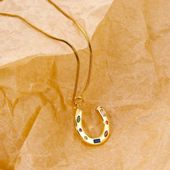 Picture of Eco-friendly Brass West Cowboy Charms 18K Real Gold Plated Luck Horseshoe