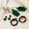 1 Pair Zinc Based Alloy Earrings Multicolor Christmas Tree Christmas Jingle Bell 3D Post/ Wire Size: (21 gauge) の画像