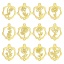 Imagen de 1 Unidad 304 Acero Inoxidable Flor del Mes de Nacimiento Conectores Dijes Colgantes Ronda Chapado en Oro Hueco 16mm x 19mm