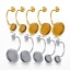 Picture of 304 Stainless Steel Ear Jacket Stud Earrings Round Cabochon Settings