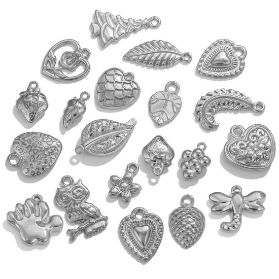 Picture of 304 Stainless Steel Charms Silver Tone