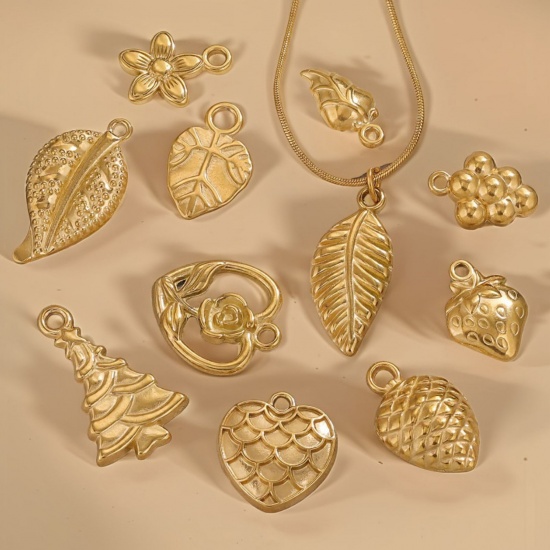 Picture of Vacuum Plating 304 Stainless Steel Charms 18K Gold Plated