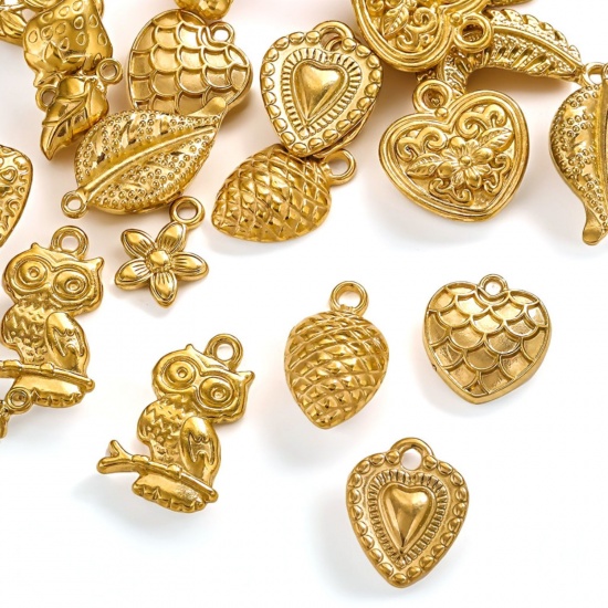 Picture of Vacuum Plating 304 Stainless Steel Charms 18K Gold Plated