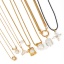 Immagine di 1 Pz Placcatura Sotto Vuoto PVD Ecologica Elegante Semplice 18K Vero Oro Placcato Acciaio Inossidabile Cavo Catena Imitata Perla Collana Per Donne