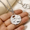Picture of 304 Stainless Steel Pendants Silver Tone Geometric Hammered