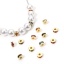 Immagine di 2 Pz Ecologico Ottone Perline Distanziatrici per Gioielli Fai-da-te che Fanno Risultati 18K Vero Oro Placcato Tondo Piatto Multicolore Cubic Zirconiae Circa 5mm Dia, Foro:Circa 1.8mm