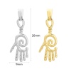 Immagine di 2 Pz Ottone Ciondoli Pendenti Mani Multicolore Filigrana 26mm x 9mm