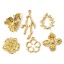 Picture of Eco-friendly Vacuum Plating 304 Stainless Steel Flora Collection Charms 18K Real Gold Plated Flower Leaf