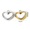 Picture of Eco-friendly 304 Stainless Steel & Natural Shell Valentine's Day Charms Multicolor Heart 12mm x 10.5mm