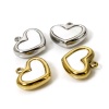 Picture of Eco-friendly 304 Stainless Steel & Natural Shell Valentine's Day Charms Multicolor Heart 12mm x 10.5mm