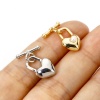 2 Sets Brass Toggle Clasps Heart Lock Multicolor Acrylic Imitation Pearl 13mm x 9mm の画像