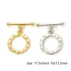 2 Sets Brass Toggle Clasps Round Number Multicolor 16mm x 13.5mm の画像