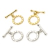 2 Sets Brass Toggle Clasps Round Number Multicolor 16mm x 13.5mm の画像