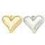 2 PCs Brass Valentine's Day Charms Multicolor Heart 14mm x 14mm の画像