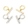 2 Sets Brass Toggle Clasps Round Multicolor Acrylic Imitation Pearl 14.5mm x 12mm の画像