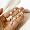 Bild von Messing und Acryl Charms 18K Vergoldet Acryl Imitat Perle