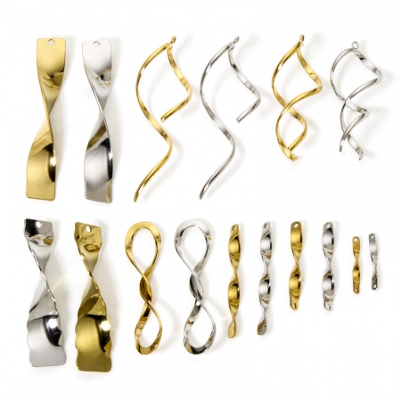 304 Stainless Steel Pendants Twist Rectangle