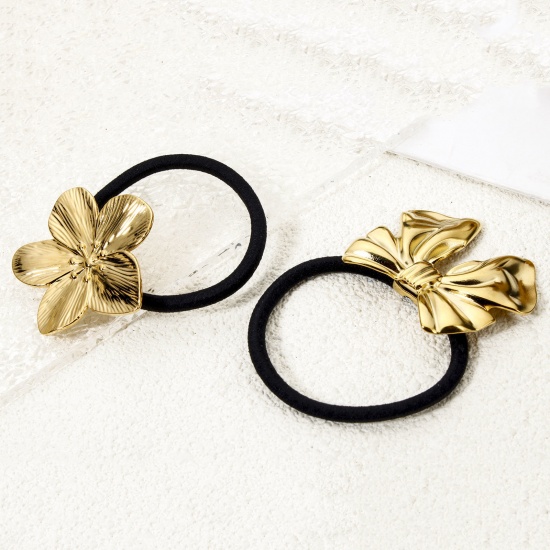 Picture of 304 Stainless Steel Ponytail Holder Hair Ties Band Scrunchies Flower Bowknot 5cm Dia.