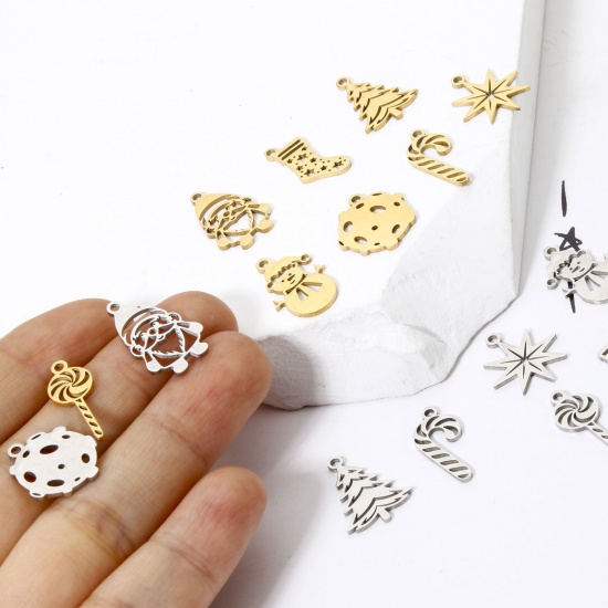 Изображение 3 PCs 304 Stainless Steel Christmas Charms Hollow