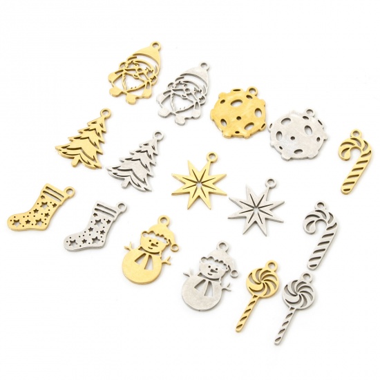 Изображение 3 PCs 304 Stainless Steel Christmas Charms Hollow