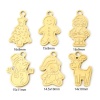 2 PCs Vacuum Plating 304 Stainless Steel Christmas Charms 18K Gold Plated Double-sided Polishing の画像