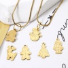 2 PCs Vacuum Plating 304 Stainless Steel Christmas Charms 18K Gold Plated Double-sided Polishing の画像