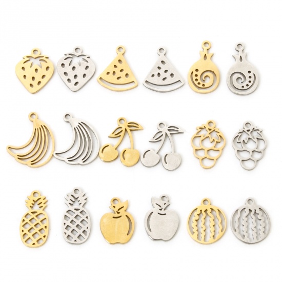 Picture of 3 PCs 304 Stainless Steel Charms Fruit Hollow