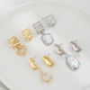 Picture of Brass Ear Post Stud Earring For DIY Jewelry Making Accessories Real Gold Plated Texture With Loop