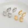 Picture of Brass Ear Post Stud Earring For DIY Jewelry Making Accessories Real Gold Plated Texture With Loop