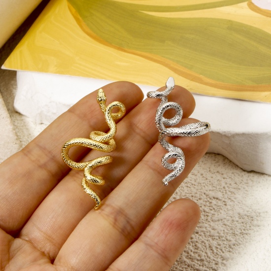 Picture of 2 PCs Brass Pendants Multicolor Snake Animal 3D 3.9cm x 1.7cm