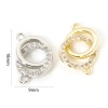 Image de 2 PCs Brass Micro Pave Connectors Charms Pendants Double Rings Multicolor Clear Cubic Zirconia 18mm x 9mm