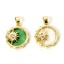 Picture of Brass Galaxy Charm Pendant 18K Gold Plated Sun Star With Resin Cabochons 21mm x 15mm